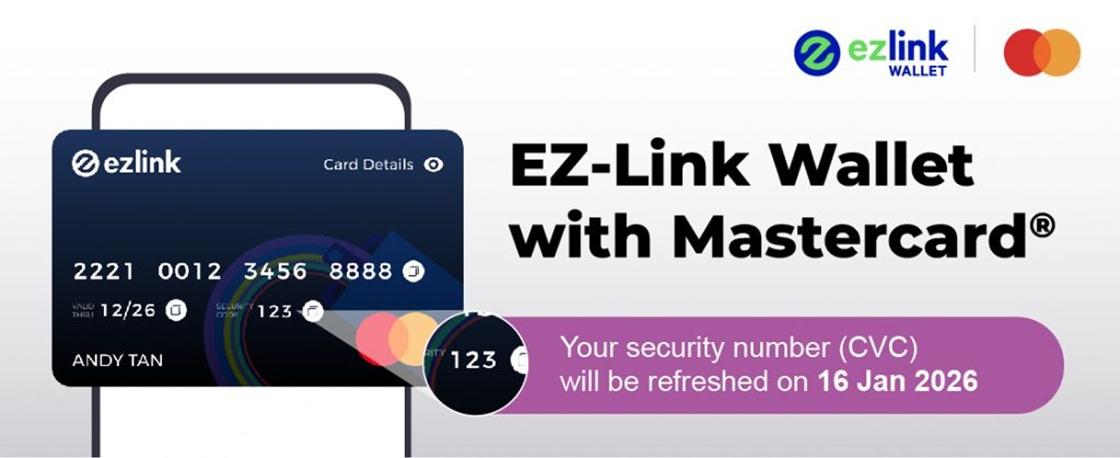 EZ‑Link Wallet with Mastercard security number update
