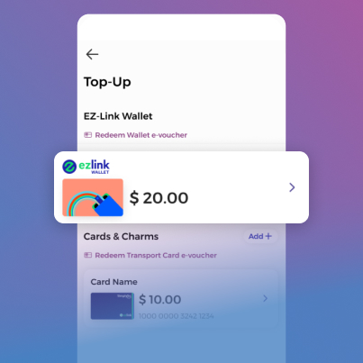 Select EZ-Link Wallet for top up in the SimplyGo app
