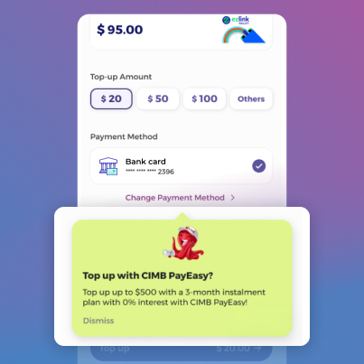 Switch payment method to CIMB PayEasy in the SimplyGo app