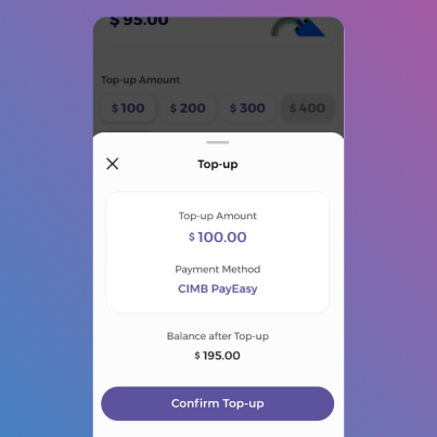 Confirm CIMB PayEasy top-up in the SimplyGo app