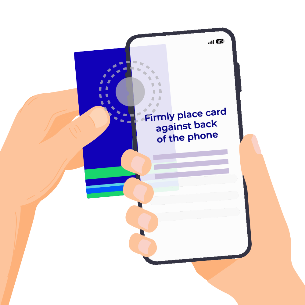 Phone scanning an EZ-Link card via NFC